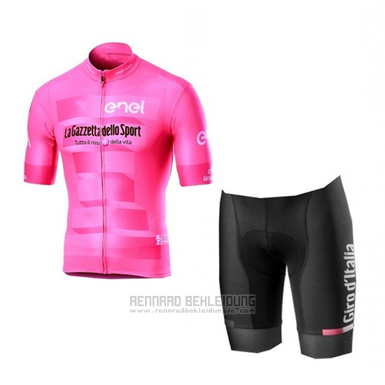 2019 Fahrradbekleidung Giro D'italien Rosa Trikot Kurzarm und Tragerhose